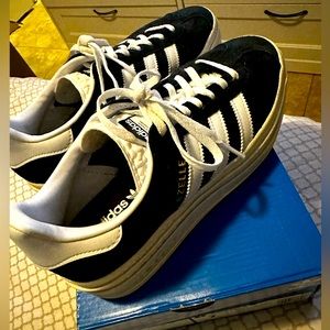 Adidas Gazelle Platforms size 7. Sold out in stores and online. Black and white